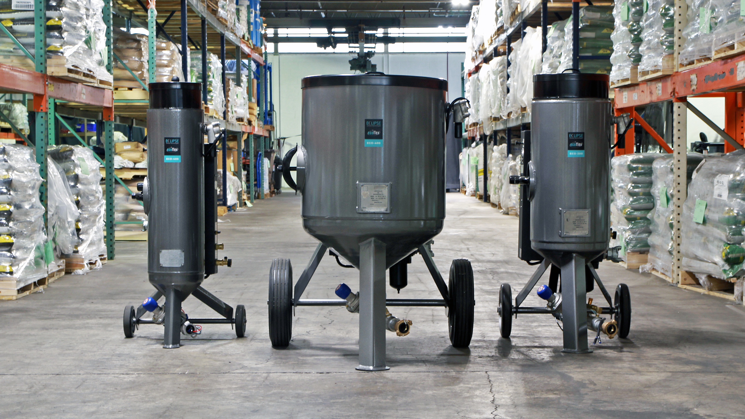 The full ECO-Flex family with the 400 in the middle, flanked by the 100 and 200